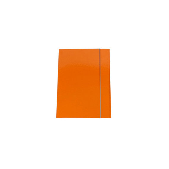 Cartellina con elastico - cartone plastificato - 3 lembi - 25x34 cm - arancio - Queen Starline