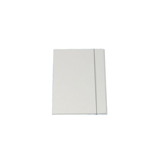 Cartellina con elastico - cartone plastificato - 3 lembi - 25x34 cm - bianco - Queen Starline