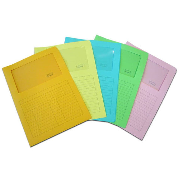 Cartellina con finestra Blasetti SINTEX aperta su due lati carta 120 g/m² 22x31 cm rosa conf. da 50 - 0574
