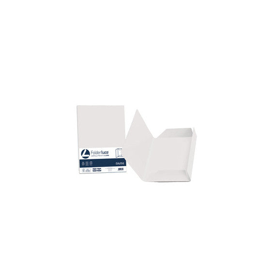Cartelline 3 lembi Acqua - 200 gr - 24,5x34,5 cm - bianco - Favini - conf. 25 pezzi