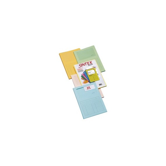 Cartelline a L con finestra Sintex - cartoncino 120 gr - 22x31 cm - mix 5 colori - Blasetti - conf. 20 pezzi