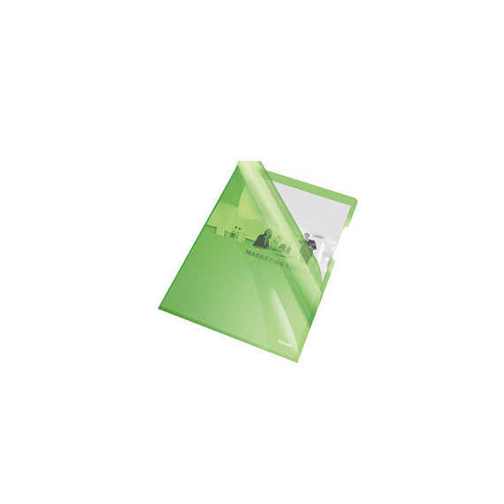 Cartelline a L - PVC - liscio - 21x29,7 cm - verde cristallo - Esselte - conf. 25 pezzi