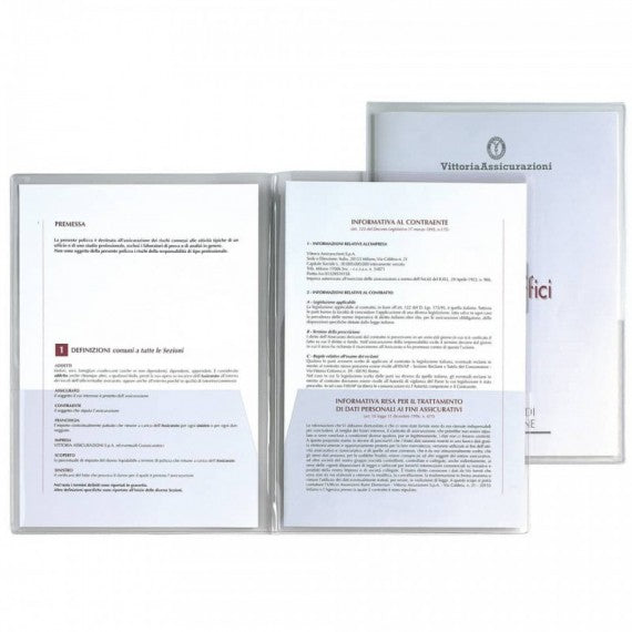 Cartelline con tasca Sei Rota Capri 69/T2 altissimo spessore A4 trasparente conf. da 5 pezzi - 26069002