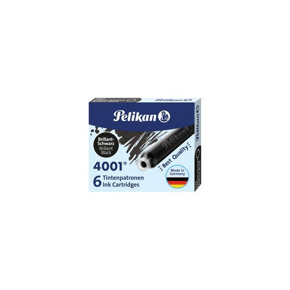 Cartucce inchiostro 4001 (TP/6) - lunghezza 39mm - nero - Pelikan - conf. 6 pezzi