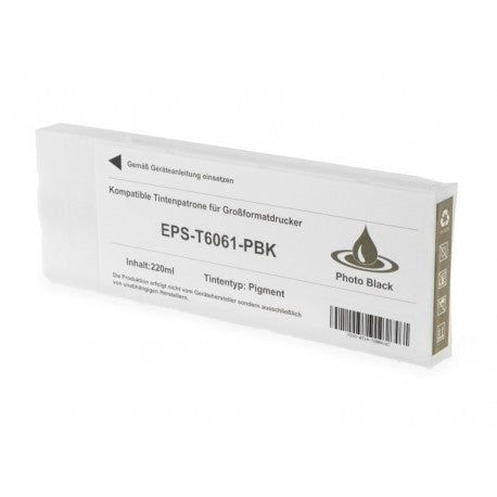 CARTUCCIA EPSON T6061 PHOTO BLACK COMPATIBILE PER EPSON Stylus Pro 4800,4880 C13T606100 CAPACITA 220ML PIGMENTATO -CON CHIP-