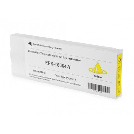 CARTUCCIA EPSON T6064 GIALLA COMPATIBILE PER EPSON Stylus Pro 4800,4880 C13T606400 CAPACITA 220ML PIGMENTATO -CON CHIP-