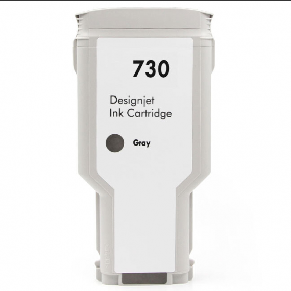 CARTUCCIA COMPATIBILE PER HP 730XGY GRIGIA P2V72A INK DYE PER HP DESIGNJET T1600,T1700,T2600 300ml