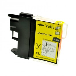 CARTUCCIA LC980XL LC1100XL LC985XL GIALLA COMPATIBILE PER BROTHER LC 61 LC 980 LC 1100 LC 985 ALTA CAPACITA 18ML
