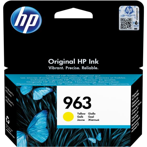 CARTUCCIA ORIGINALE HP 963 GIALLA 3JA25AE PER HP OFFICEJET PRO 9010,9012,9014,9015,9016,9019 CAPACITA 700 PAGINE
