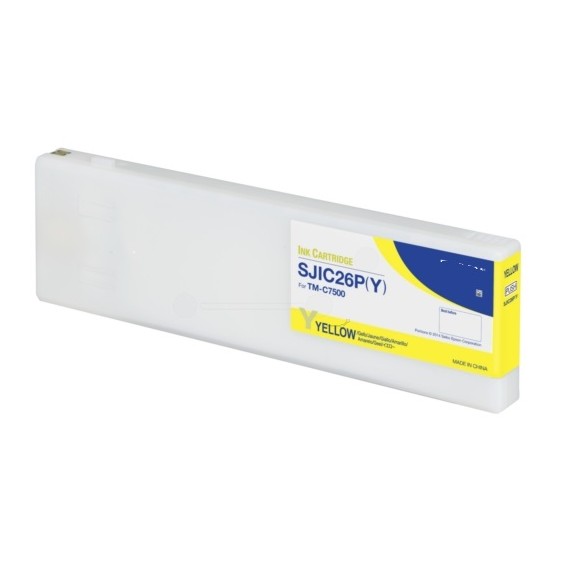 CARTUCCIA SJIC26PY GIALLO C33S020621 INK PIGMENTATO COMPATIBILE PER EPSON COLORWORKS TM-C 7500 SJIC26 CAPACITA 294ml