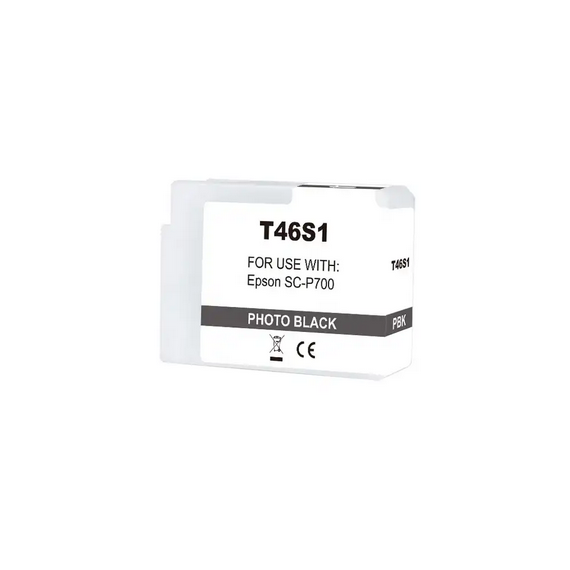Cartuccia T46S1 nero photo C13T46S100 ink pigmentato compatibile per Epson SureColor SC-P700,SC-P706 capacità 25ml