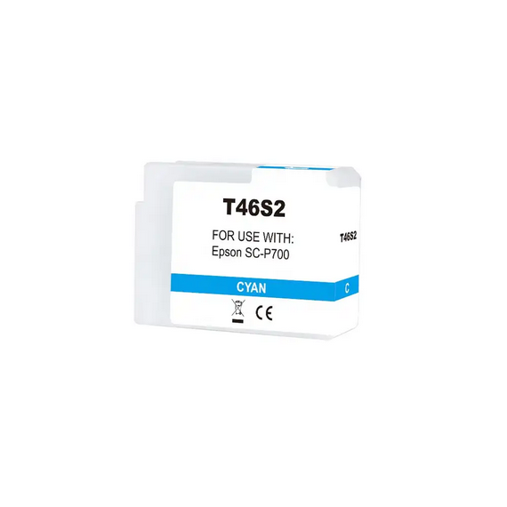 Cartuccia T46S2 ciano C13T46S200 ink pigmentato compatibile per Epson SureColor SC-P700,SC-P706 capacità 25ml