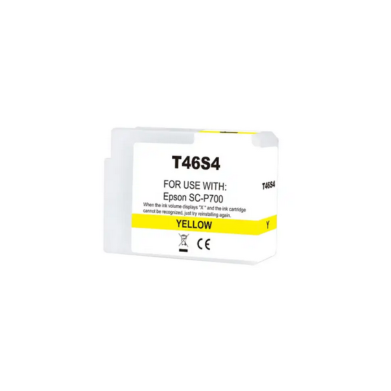 Cartuccia T46S4 giallo C13T46S400 ink pigmentato compatibile per Epson SureColor SC-P700,SC-P706 capacità 25ml