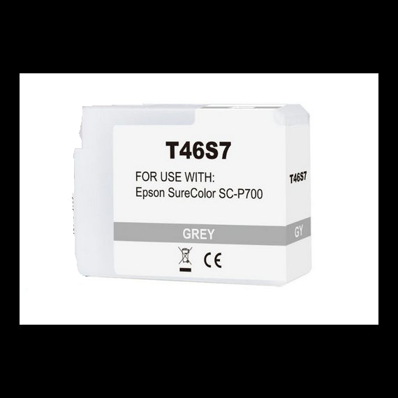 Cartuccia T46S7 grigio C13T46S700 ink pigmentato compatibile per Epson SureColor SC-P700,SC-P706 capacità 25ml