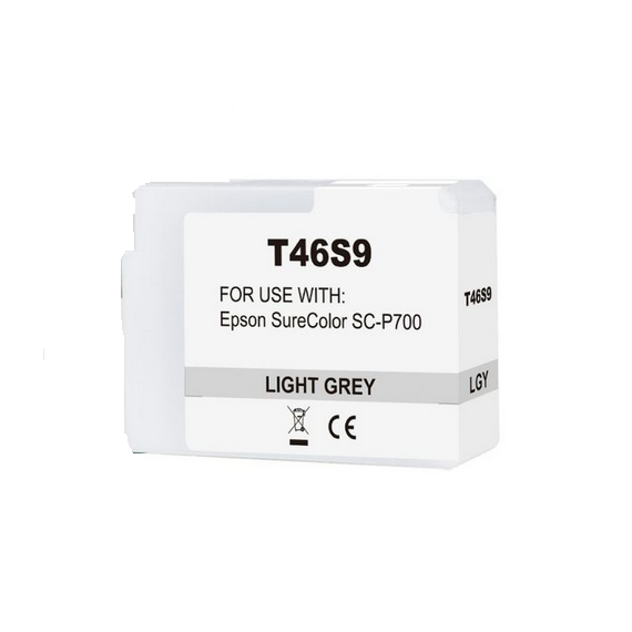 Cartuccia T46S9 light grigio C13T46S900 ink pigmentato compatibile per Epson SureColor SC-P700,SC-P706 capacità 25ml