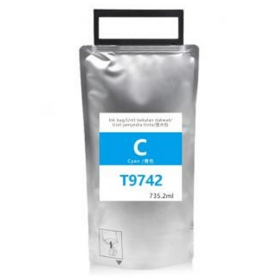 Cartuccia T9742 ciano pigmentato C13T974200 compatibile per Epson WorkForce WF-C860,C869 capacità 732,5ml 84.000 pagine