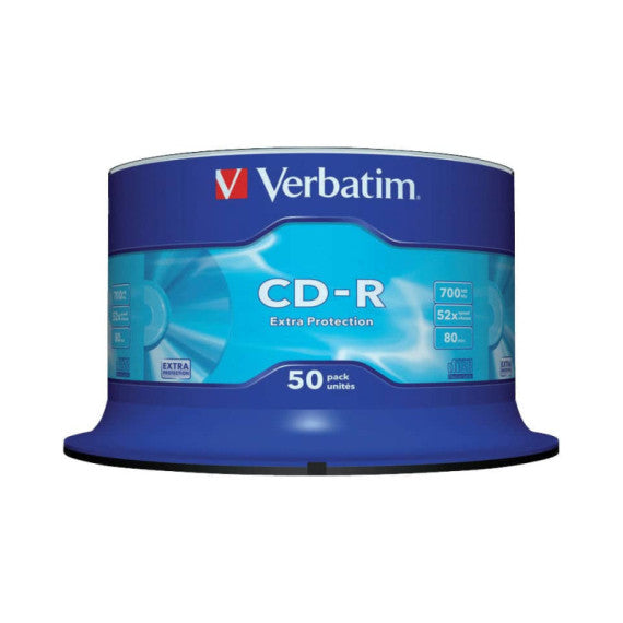 CD-R Extra Protection Verbatim 700 MB 52x Spindle Case da 50 cd-r - 43351