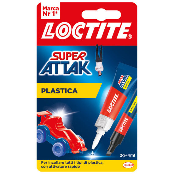 Colla Super Attak - adesivo liquido e attivatore in penna - adatto per incollare plastiche domestiche - 2 gr + 4 ml - tr