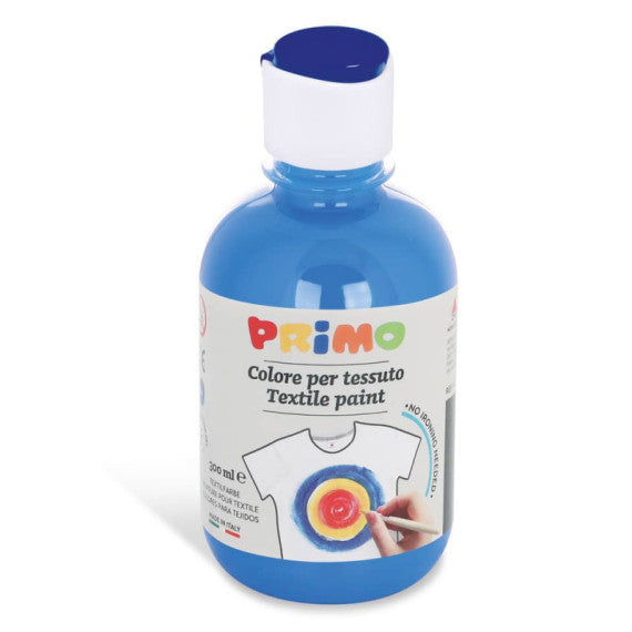 Colore per tessuto in bottiglia Primo con tappo dosatore 300 ml ciano - 411TX300501