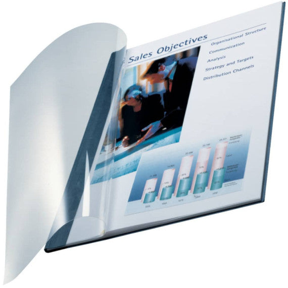 Copertina flessibile max 106-140 fogli Leitz impressBIND in PPL con dorso da 14 mm A4 blu conf. da 10 - 74150035