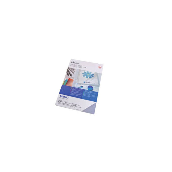 Copertine per rilegatura GBC Hiclear in pvc A4 180 my trasparente conf da 100 copertine - CE011880E