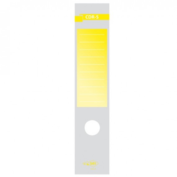 Copridorso CDR S - carta autoadesiva - 7 x 34,5 cm - giallo - Sei Rota - conf. 10 pezzi