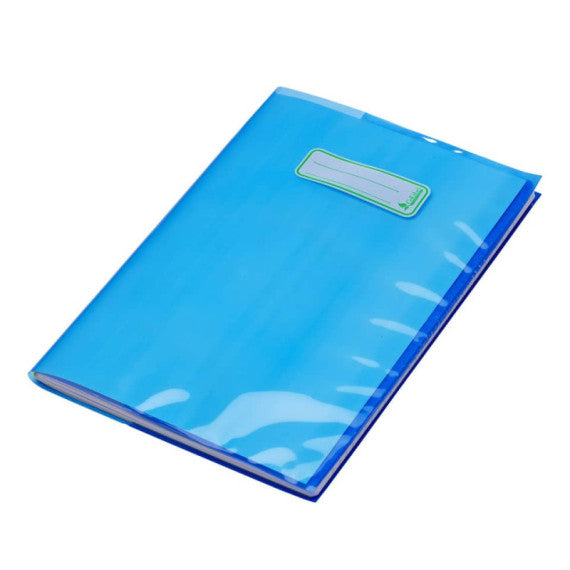 Copriquaderno con etichetta - coprimaxi A4 in Eco-Polietilene - 140 ?m CoLibrì blu - CM090TB