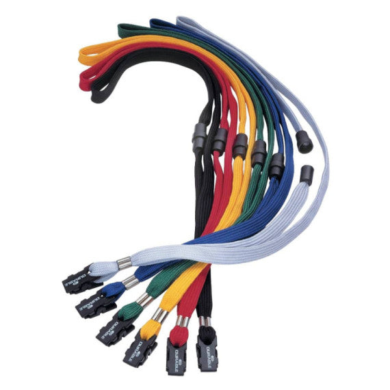 Cordoncino per portabadge DURABLE tessuto blu 10mm x 44cm conf. 10 - 811907