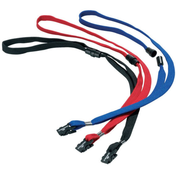 Cordoncino per portabadge DURABLE tessuto nero 10mm x 44cm conf. 10 - 811901