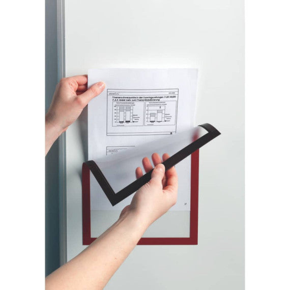 Cornici con pannello magnetico DURABLE DURAFRAME® MAGNETIC A4 PVC rigido rosso 236x323 mm conf. 5 - 486903
