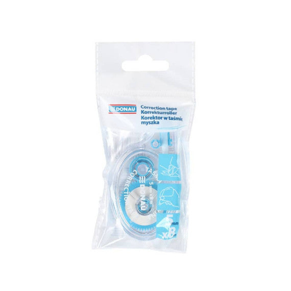 Correttore a nastro monouso stesura laterale Donau - trasparente - 5 mm x 8 mt - 7635001PL-99