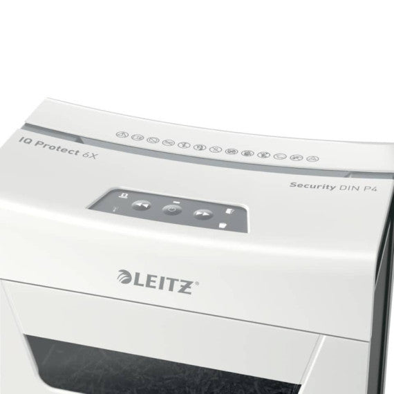 Distruggidocumenti manuale Leitz IQ P4 Protect 6X - 10 L - bianco - 80900000