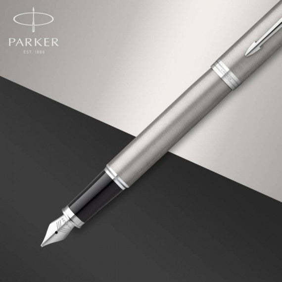 Duo Set Parker - penna a sfera Stainless Steel CT + penna stilografica tratto M - inchiostro blu - conf. 2 pezzi