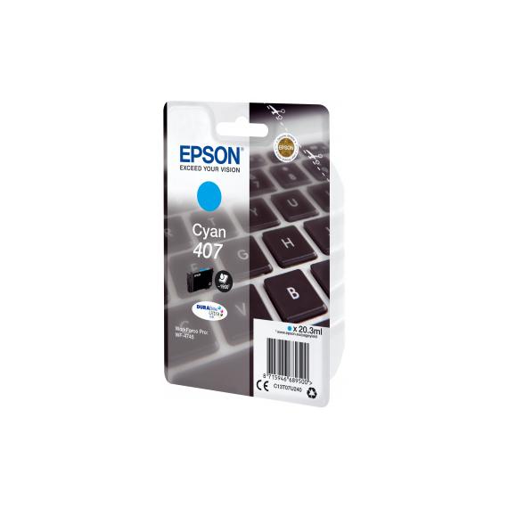 EPSON 407 CIANO C13T07U240 CARTUCCIA ORIGINALE PER EPSON WorkForce Pro WF-4745 CAPACITA 20,3ml 1.900 PAGINE