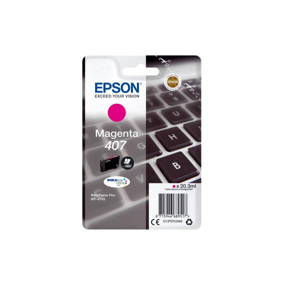 EPSON 407 MAGENTA C13T07U340 CARTUCCIA ORIGINALE PER EPSON WorkForce Pro WF-4745 CAPACITA 20,3ml 1.900 PAGINE