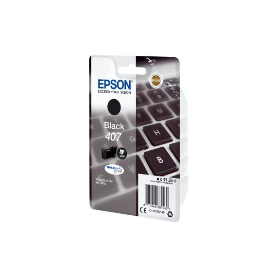 EPSON 407 NERA C13T07U140 CARTUCCIA ORIGINALE PER EPSON WorkForce Pro WF-4745 CAPACITA 41,2ml 2.600 PAGINE