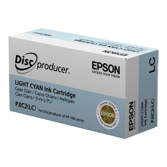 Epson PJIC7LC light ciano PJIC2 C13S020448 C13S020689 cartuccia originale per Epson Discproducer PP 100,PP 50 capacità  31.3ml