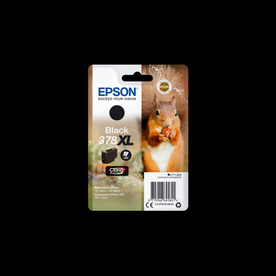 EPSON T3781XL NERA 378XL C13T37914010 CARTUCCIA ORIGINALE PER EPSON EXPRESSION HOME XP15000,8005,8500,8505 11.2ML 500 PAGINE