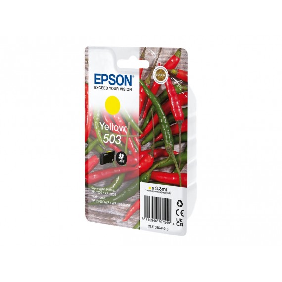 EPSON T503 GIALLA C13T09Q44010 CARTUCCIA ORIGINALE PER EPSON EXPRESSION XP 5200,XP 5205, WORKFORCE WF 2960,WF 2965 165 PAGINE