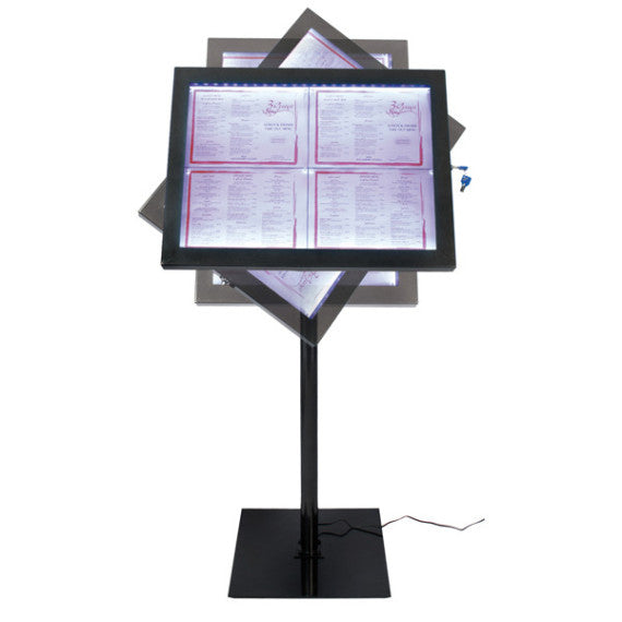 Espositore a LED per esterni/interni - display 4 x A4 - Securit