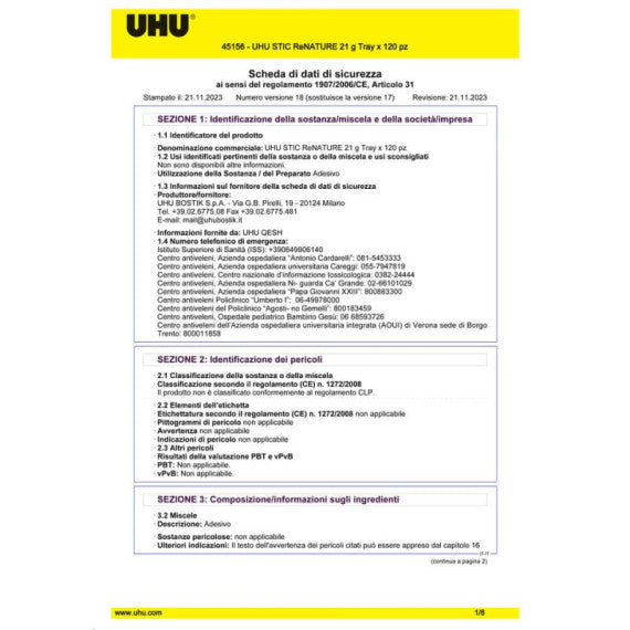 Espositore colla Uhu stick ReNATURE 36 stick + 12 OMAGGIO 40 g D7000908