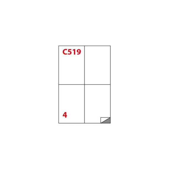 Etichette bianche autoadesive Markin Copiatabu C519 Super Permanente 105x148 mm 4 et/foglio cf. 100 ff A4 X210C519SP