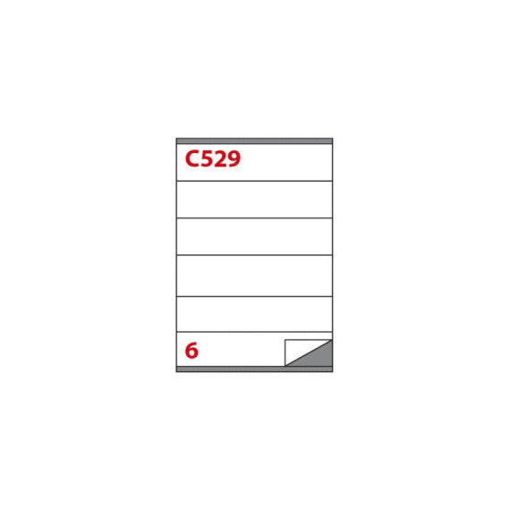 Etichette bianche Copiatabu C529 laser/inkjet - 6 et./foglio - conf. 100 fogli Markin 210x48 mm - X210C529