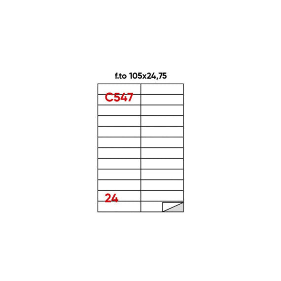Etichette bianche permanenti Markin Copiatabu 105x24,75 mm - 24 et./ff - conf. 100 ff A4 - X210C547