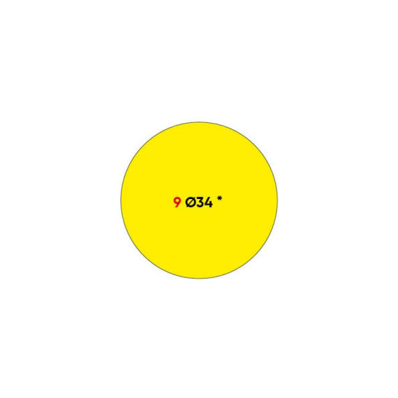 Etichette permanenti Markin Copiatabu Ø 34 mm - giallo - conf. 10 blister da 10 ff A4 - X11009GI