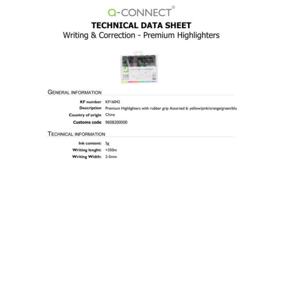 Evidenziatore Q-Connect 2-5 mm astuccio da 6 colori - KF16042