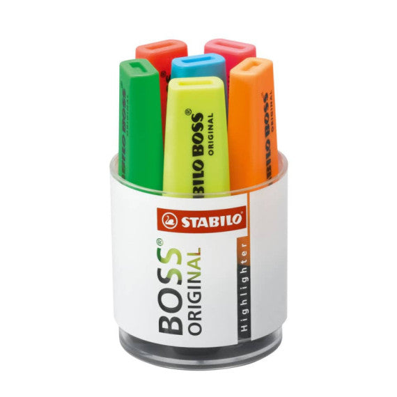 Evidenziatori Stabilo Boss Original 2-5 mm assortiti Cilindro in plastica con 6 pezzi - 7006