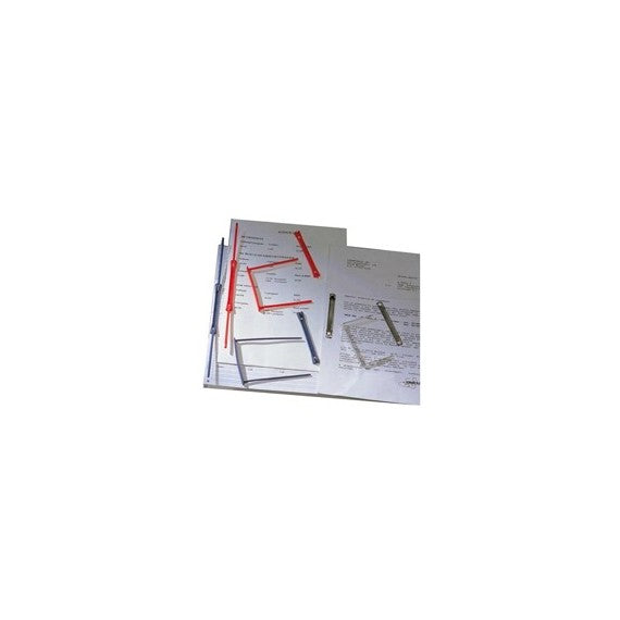 Fastener fermafogli Data Clip - per tabulati - plastica - blu - King Mec - conf. 100 pezzi