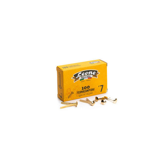 Fermacampioni ottonati - n. 7 - 3,1 cm - Leone - conf. 100 pezzi