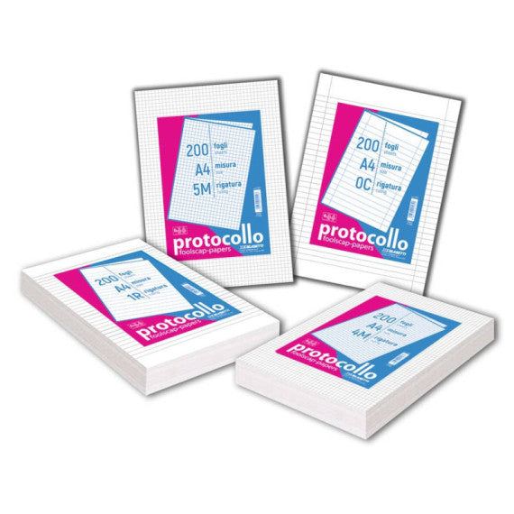 Fogli protocollo A4 Blasetti - in risma da 200 ff - 60 g/m2 - 0B 6502